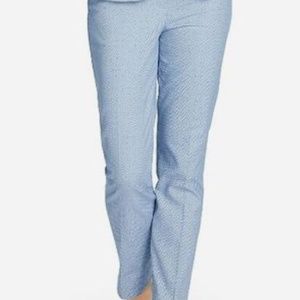 Dobby Weave Blue Pants Talbots
